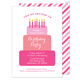 Pink Tiered Cake Birthday Invitations Image 1 of 5